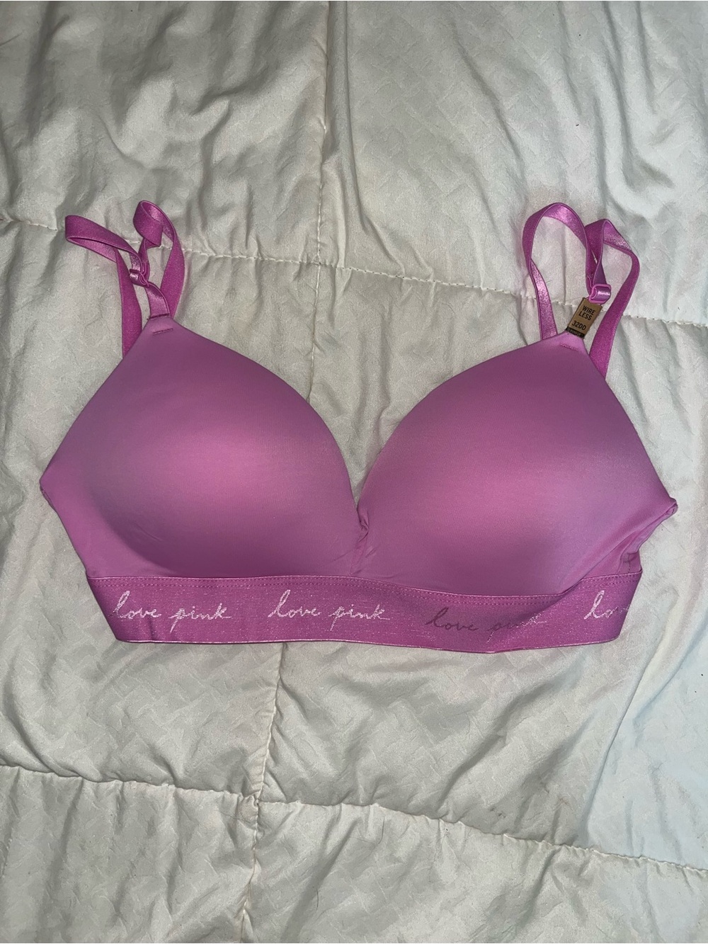 PINK Victoria's Secret Molded Wireless Bra in Bright Pink